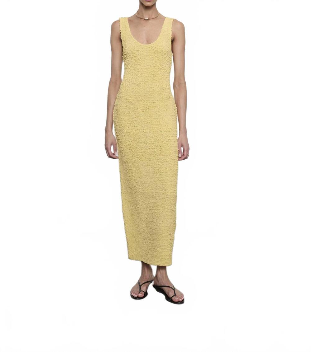 NEW ENZA COSTA dimension tank maxi dress in raffia